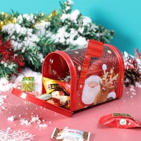 Boîte en fer blanc pour bonbons, biscuits et chocolats, en forme de courrier, adorable et mignonne, pour la veille de Noël, emballage cadeau pour enfants