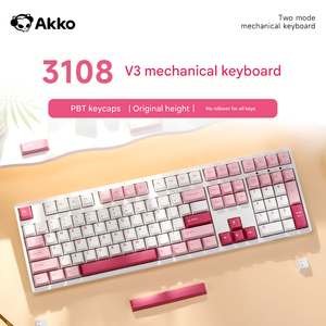 คีย์บอร์ดแบบกลไก <span class=keywords><strong>Akko</strong></span> 3108 V3/RF หลายรุ่น พร้อมคีย์แคป Glacier/Cherry Blossom คีย์บอร์ดแบบปรับแต่งได้ สำหรับสาวๆ ใช้ในออฟฟิศ - Product Image 2