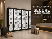 Casillero Inteligente para Equipaje con 20 Puertas y Pantalla Táctil, Gabinete de Almacenamiento de Bolsas de Autoservicio para Hoteles, Centros Comerciales y Centros Turísticos