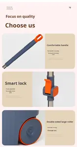 Juego de Trapeador Giratorio y Cubeta para Limpieza del Hogar, Rotación de 360 Grados, Microfibra Ultrafina, Manos Libres, Doble Acción para Seco y Húmedo, Duradero - Product Image 4