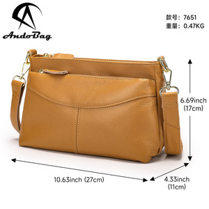 Bolso Bandolera Pequeño Cuadrado de Piel de Vaca Andong para Mujer, Mamá, Señora, Uso Diario, Trabajo, Bolsos Cruzados, Bolso de Mano - Product Image 3