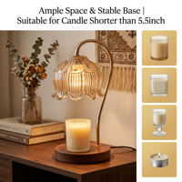 Lampe chauffe-bougie sans flamme en verre Lily avec logo personnalisé OEM, vente en gros, cadeau de Noël, de Saint-Valentin, de pendaison de crémaillère, lampe aromatique