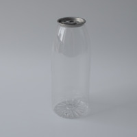 Bouteille en PET transparente avec couvercle à languette argentée, 3 types, plusieurs tailles, contenant à boisson personnalisé