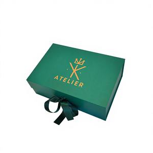 Caja de Regalo de Cartón Verde Reciclable de Alta Gama Personalizada, Cinta de Seda, Cierre Magnético Rígido, Impresión Offset para Aceite Esencial - Product Image 1
