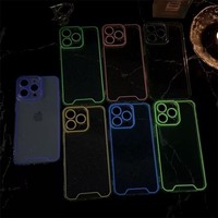 Conception de coque de téléphone TPU de protection néon lumineux pour iPhone 16 15 14 13 Pro Max couverture de téléphone portable néon Fluorescent pour iPhone 16