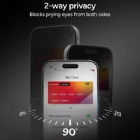 REMAX GL-90 Verre trempé 9D à couverture intégrale pour la confidentialité, dureté 9H, 28 °   Protection d'écran anti-espion pour iPhone 16 17 18 Air Pro Max