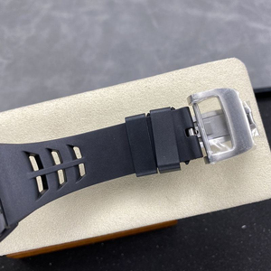 Reloj Tourbillon Samurai de Cerámica Negra para Hombre, Reloj Mecánico de Lujo con Esqueleto y Correa de Goma Negra - Product Image 5