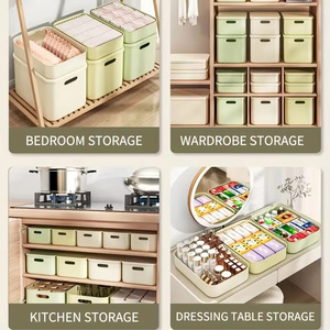 Hiện đại đầy màu sắc lưu trữ Thùng Stackable hộp máy tính để bàn <span class=keywords><strong>cubby</strong></span> container Nắp xử lý <span class=keywords><strong>PP</strong></span> chất liệu công suất - Product Image 6