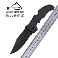 Couteau de poche pliant, lame en acier D2, revêtement noir, 6 couleurs, manche en nylon et fibre de verre, léger, pour femmes, EDC, extérieur, OEM