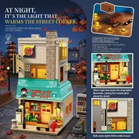 Reobrix 66505 1157PCS Juego de bloques de construcción de librería callejera japonesa, modelo MOC, juguete tecnológico de plástico, regalo moderno para festivales, hobby