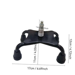 Base de bâton de marche en alliage d'aluminium avec embouts en caoutchouc antidérapants, grand support à quatre pieds pour la randonnée en plein air, 17 cm - Product Image 1