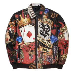 Vestes pour hommes OEM, design original, broderies, rivets en strass, veste bomber en cuir <span class=keywords><strong>de</strong></span> <span class=keywords><strong>porc</strong></span>, entièrement personnalisable, fabricant - Product Image 2