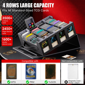 Boîte de rangement pour cartes avec 2 fenêtres pour cartes <span class=keywords><strong>Yu</strong></span>-<span class=keywords><strong>Gi</strong></span>-<span class=keywords><strong>Oh</strong></span> TCG, boîte de deck MTG compatible avec l'affichage du commandant 4 rangées - Product Image 4
