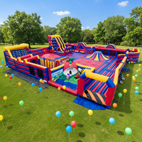 Aire de jeux gonflable extérieure pour enfants en PVC, avec souffleur et kits de réparation inclus, protection UV, résistant aux flammes