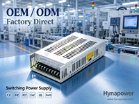 Alimentation industrielle 180W 24Vdc/7.5A 90-264Vac UL508 FCC pour systèmes de convoyage et machines d'emballage Hynapower HP-T2407