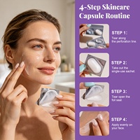 Ensemble de capsules de soins de la peau pour voyage BS-MALL, kit hydratant en 7 étapes, hyaluronate de sodium, niacinamide, squalane, tonique, essence, crème pour les yeux