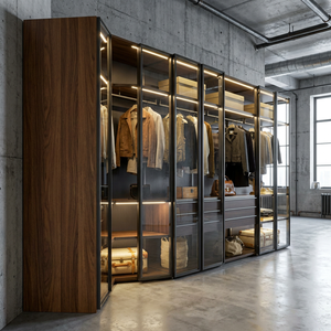 CE <strong>Midcentury</strong> Modern Wooden <strong>Wardrobe</strong> for Living Room Home Furniture Solution Bespoke OEM - Product Image 3