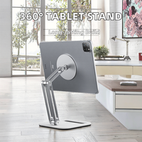 180 Derece Ayarlanabilir 360 Derece Dönebilen Kullanımı Kolay Alüminyum Alaşımlı Tablet Standı Katlanabilir Manyetik Masaüstü Tutucu PC Standları için