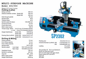3 في 1 hq500 متعددة الأغراض مخرطة آلة الحفر والتفريز SP2302 - Product Image 6