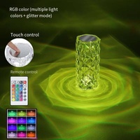 Lampe de table USB DC flexible en cristal romantique, à commande tactile, intensité réglable, rechargeable, CRI 90 élevé, télécommande pour pub et photographie