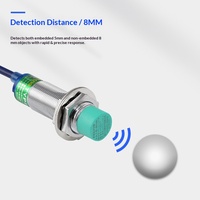 Interrupteur de proximité inductif cylindrique PRT18-8D0 pour NPN PNP, résistant à la température, IP67, DC10-36V, nickelé
