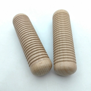 Instrument de percussion Orff en bois de hêtre massif à nervures, pour enfants, éducation précoce et sensorielle - Product Image 3