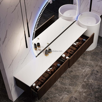 Vente en gros Vanité pour salle de bain directement moderne Meuble de salle de bain étanche avec lavabo et miroir