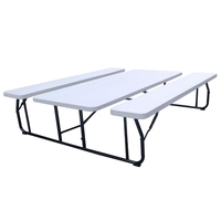 6ft 8 sièges Heavy Duty Garden Courtyard Picnic Rectangular HDPE Table et banc Ensemble pour l'extérieur
