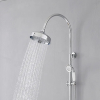 Robinet de douche mural en laiton de style rétro européen antique, mitigeur d'eau chaude et froide, style vintage