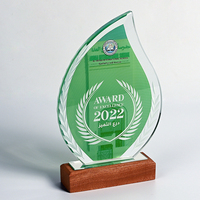 Trophée en cristal d'impression de couleur en forme de goutte d'eau brillante trophée personnalisé adapté à diverses cérémonies de remise de prix