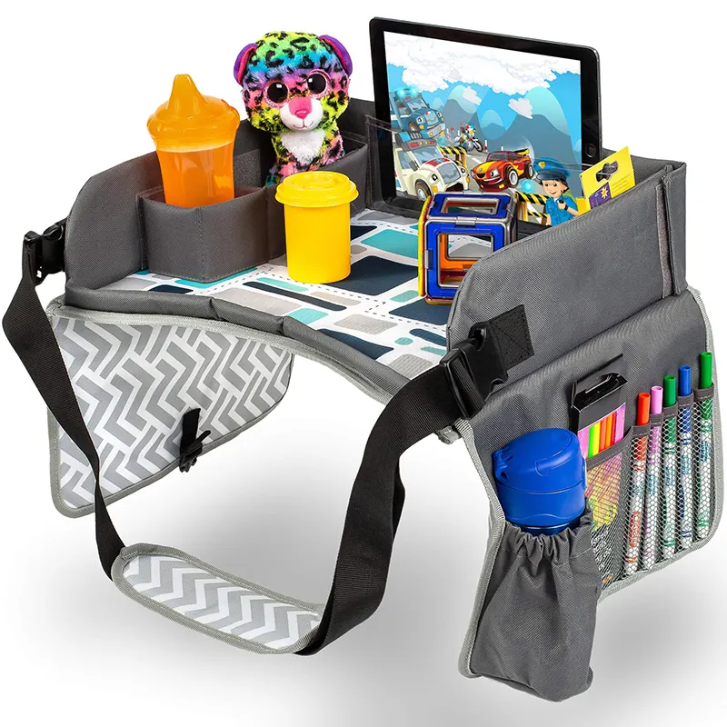 Kids Travel Tray Autos itz Organizer Kleinkind Autos itz Tablett Faltbare Reisetasche Tisch Schreibtisch mit iPad Halter Zeichenbrett