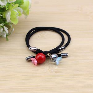 Korean Style Hair Tie Red <b>Bean</b> Bead Elastic Ponytail Holder Casual Fabric Headdress - Product Image 4