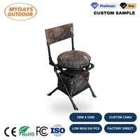 Chaise de chasse pivotante à 360°, dossier haut, pliable, portable, rembourrée, pour camping, accessoires de siège extérieur, OEM ODM, logo personnalisé