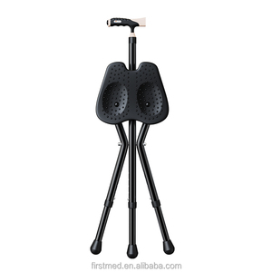 Canne-siège 2-en-1 en alliage d'aluminium - Canne de marche pliable et réglable avec lumière LED intégrée, imperméable, pour personnes âgées - Product Image 2