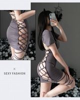 X8359 personnalisé usine japon filles matures pyjamas Sexy lingerie robe de pansement pour femme dos nu évider vêtements de nuit matures