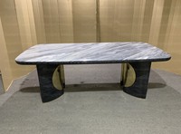 Ensemble de salle à manger en marbre, style européen et moderne, table de luxe en métal
