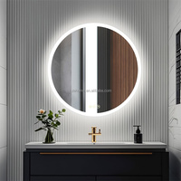 Miroir LED mural moderne sans cadre avec interrupteur tactile intelligent anti-buée pour salle de bain à domicile