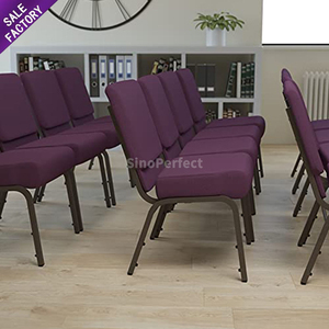 Sillas de Tela Personalizadas para Auditorio/Iglesia con Logotipo, Color a Elección, Fabricadas en China, Silla Metálica Tapizada Moderna para Iglesia - Product Image 2
