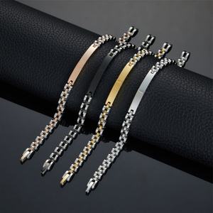 Pulsera Personalizada para Hombre, de Lujo, Resistente al Deslustre, Chapada en Oro de 14k y 18k, de Acero Inoxidable 316l - Product Image 1
