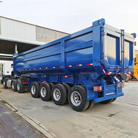Remorque benne basculante arrière robuste à 3/4 essieux, capacité 40M3 42M3 45M3, pour camion de transport de marchandises en forme de U, 80T 100T 120T