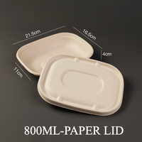 Vente en gros de boîtes rigides en kraft écologiques de 800 ml, biodégradables, en matériaux recyclés, pour contenants alimentaires, sushis, nouilles, soupes, salades