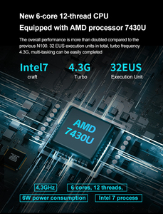 AMDryzen-7 7430 Mini PC raizen 7 mini máy tính RAM 64G DDR4 1TB pcie4 2 LAN Máy tính chơi Game Mini PC - Product Image 3