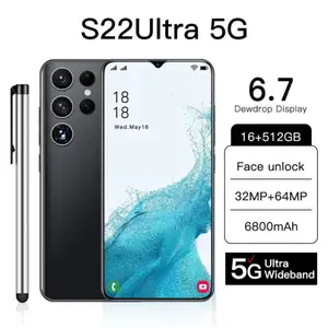 מקורי סמארטפון גלקסי S22 5G Smartphone 7.3 אינץ מלא מסך 16GB + 512GB אנדרואיד טלפונים ניידים עם פנים מזהה טלפון סלולרי