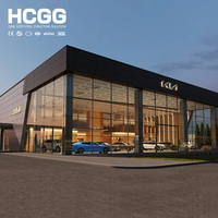 Structure en acier pour showroom automobile 4S personnalisé avec bureau en mezzanine et atelier, cadre Q355B, zone d'exposition