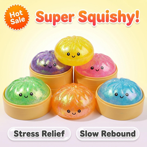 Plastic Maltose Steamed Bun Squishy Soft Slow Rebound Sensory Squeeze Stress Relief Anxiety Relief Toy Wholesale - Product Image 1