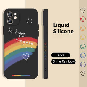 Smile Rainbow Soft TPU <span class=keywords><strong>coppia</strong></span> <span class=keywords><strong>Cover</strong></span> custodia in Silicone liquido <span class=keywords><strong>per</strong></span> iPhone 11 12 13 Pro Max X XR XS Max - Product Image 5