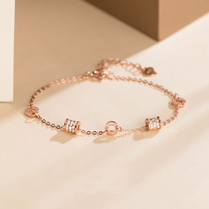 Luxury 18 Gold Plated S925 Sterling Silver Zircon Small <strong>Waist</strong> Geometric Adjustable Women's <strong>Bracelet</strong> - Product Image 5