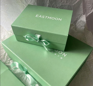 Custom Green Magnetic Folding Gift <b>Boxes</b> with Ribbon Bow - Luxury Collapsible <b>Boxes</b> for Skincare & Beauty Products - Product Image 2