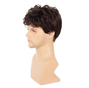 วิกผมหยิกสั้นสำหรับผู้<span class=keywords><strong>ชาย</strong></span>รุ่นใหม่ สีดำธรรมชาติและสีน้ำตาล ปรับขนาดได้ ระบายอากาศได้ดี ทำจากเส้นใยสังเคราะห์ - Product Image 6