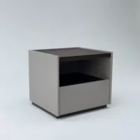 Table de chevet en bois bicolore avec un seul tiroir et un compartiment ouvert, armoire de rangement, table d'appoint minimaliste nordique pour la maison
